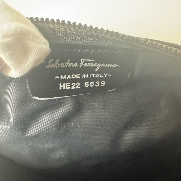 Salvatore Ferragamo Canvas Nylon & Leather Brown Cosmetic Toiletry Travel Pouch - Picture 9 of 10